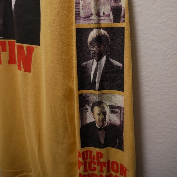 PULP FICTION VINCENT & JULES MIRAMAX LICENSED YELLOW LONG SLEEVE MEDIUM T-SHIRT - Picture 4 of 6
